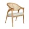 Flash Furniture Naomi Cane Rattan Dining and Accent Chair w/Solid Wood Frme, Gold Tipped Legs and Beige Padded Seat SK-220901-NAT-GG - alternate 6